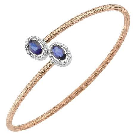 Pırlanta Safir Bileklik Oval