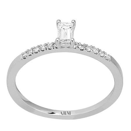 Baget Tektaş Pırlanta Yüzük H Renk 0.27 Karat