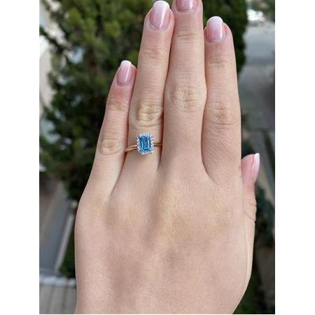 Pırlanta Blue(Mavi) Topaz Yüzük
