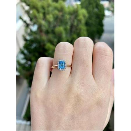 Pırlanta Blue(Mavi) Topaz Yüzük