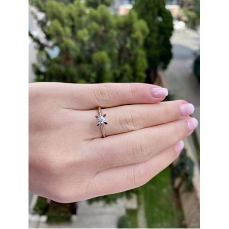 Tektaş Pırlanta Yüzük F Renk 0.38 Karat HRD Sertfikialı