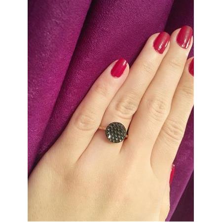 Pırlanta Yüzük Siyah Toplam 0.67 Karat