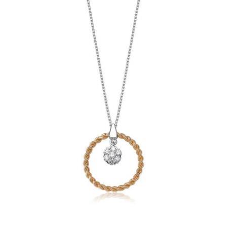 Pırlanta Tektaş Görünümlü Coronet Kolye