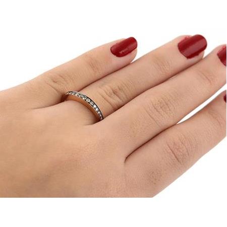 Pırlanta Yarım Tur Alyans Yüzük 0.25 Karat