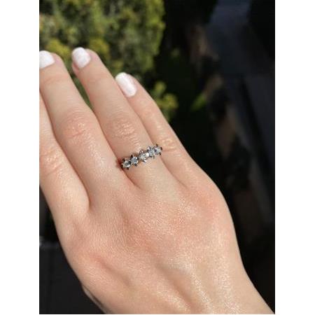 5 Taş Pırlanta Yüzük H Renk 0.30 Karat
